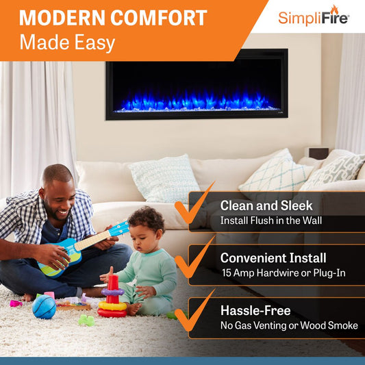 SimpliFire Allusion Platinum Electric Fireplace