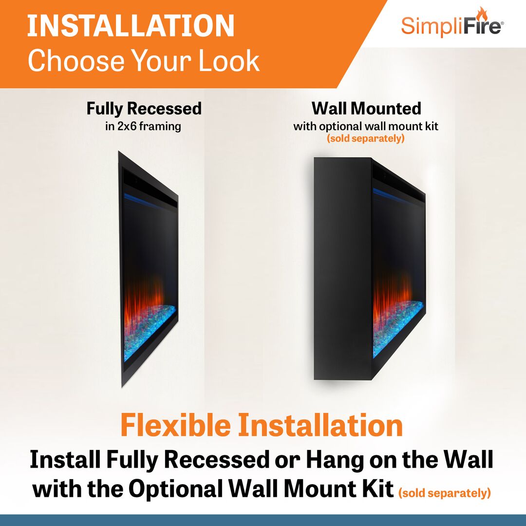 SimpliFire Allusion Platinum Electric Fireplace