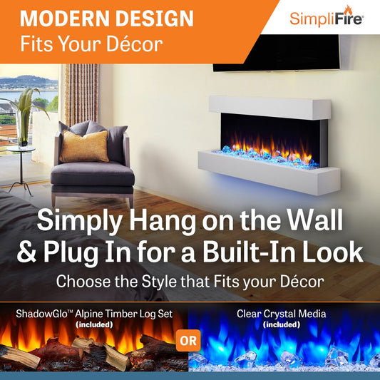 SimpliFire Format Wall Mount Electric Fireplace