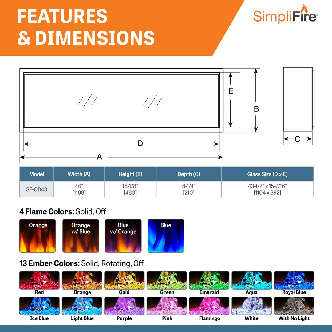 SimpliFire Forum Outdoor Electric Fireplace