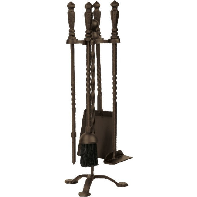 Steel 5 Piece Wrought Iron Stove Fireset