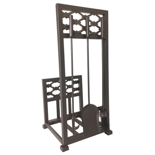 14 3/4" Steel 4 Piece Log Rack with Tools