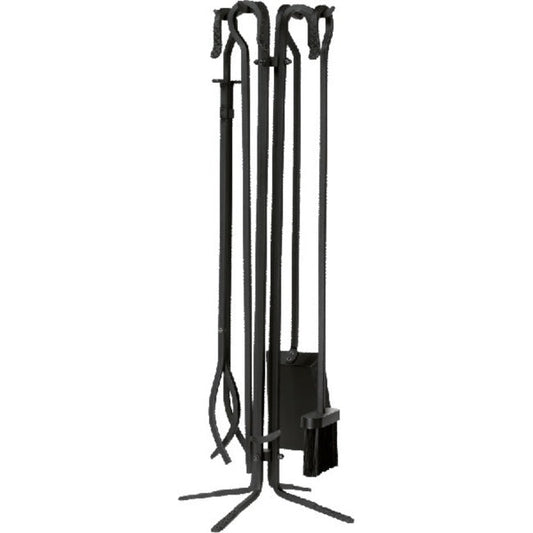 Steel 5 Piece Wrought Iron Fireset