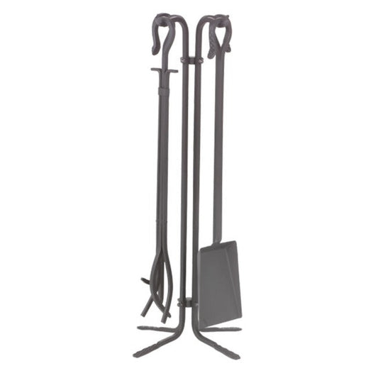 Steel 5 Piece Wrought Iron Fireset