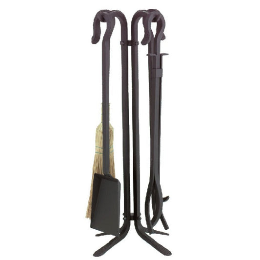 Steel 5 Piece Wrought Iron Fireset
