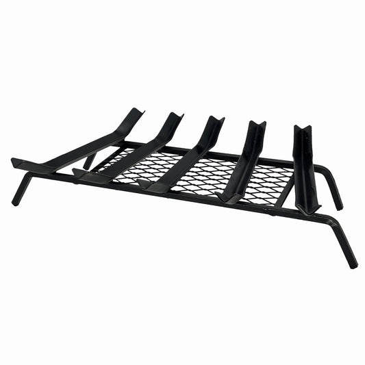 25 1/2" Steel 5 Bar Grate, V-Groove Design with Welded Ember Retainer