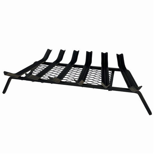 29" Steel 6 Bar Grate, V-Groove Design with Welded Ember Retainer