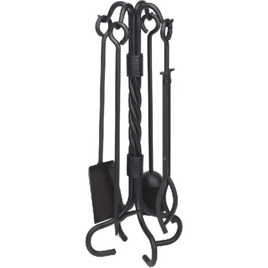 Steel 5 Piece Wrought Iron Fireset