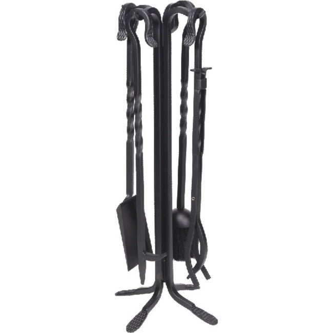 Steel 5 Piece Wrought Iron Fireset