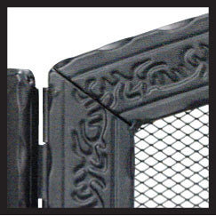 52" Steel 3 Fold Arched Wrought Iron Screen
