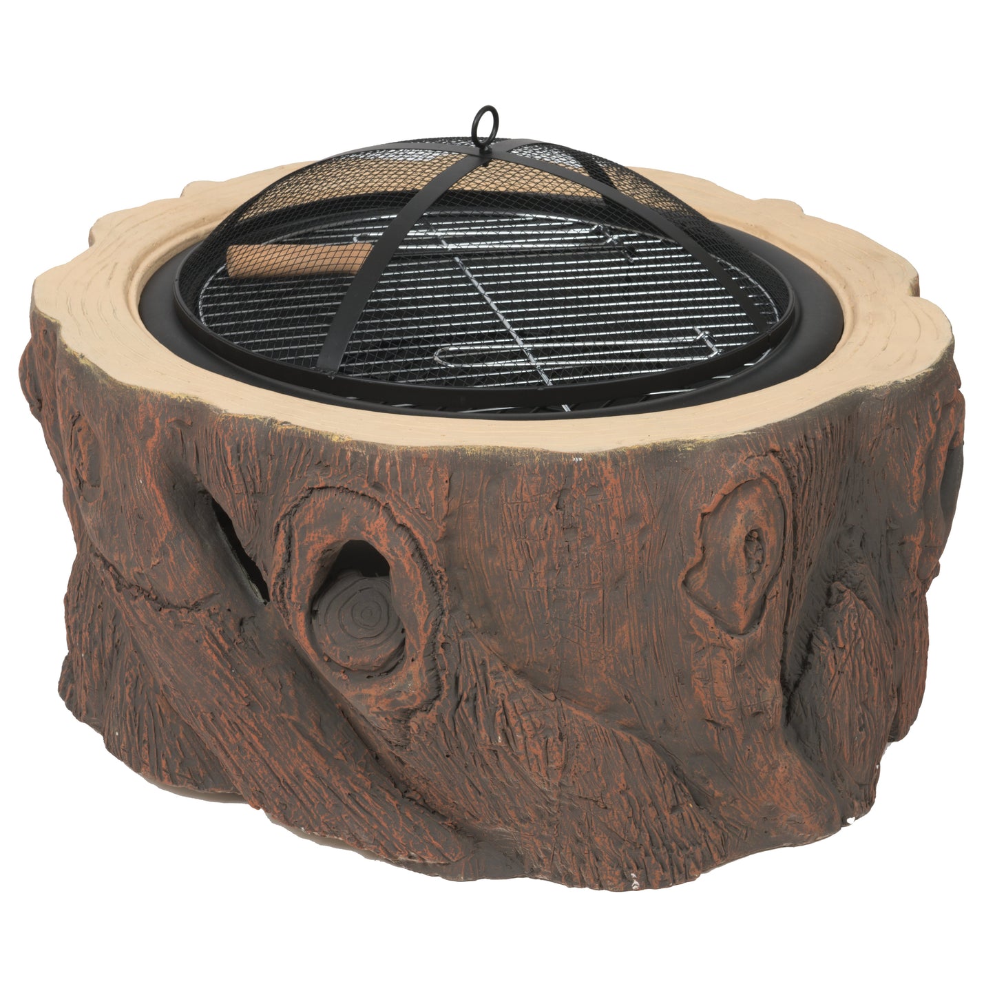 28 1/2" Dia Ceramic Fiber Stump Design Wood Burning Fire Pit