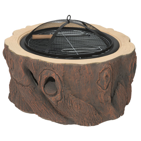 28 1/2" Dia Ceramic Fiber Stump Design Wood Burning Fire Pit