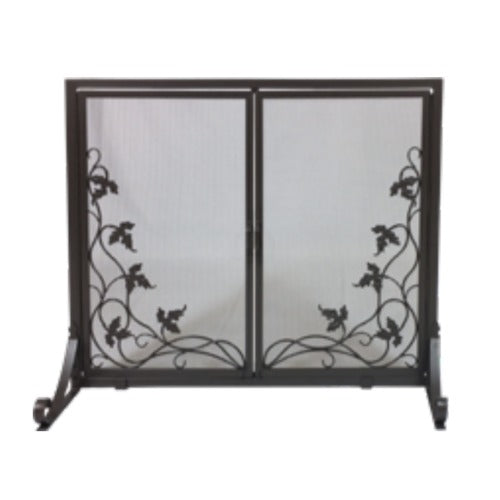 38" Steel Vine Design Panel Screen with Doors