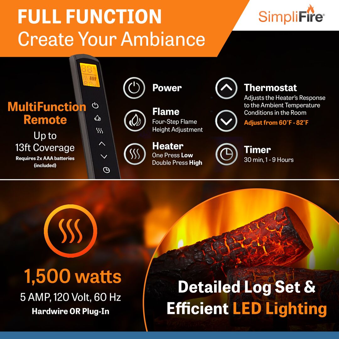 SimpliFire Electric Fireplace Insert