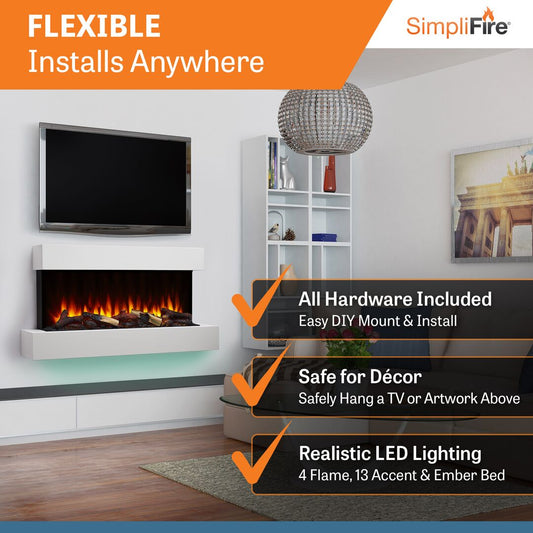 SimpliFire Format Wall Mount Electric Fireplace