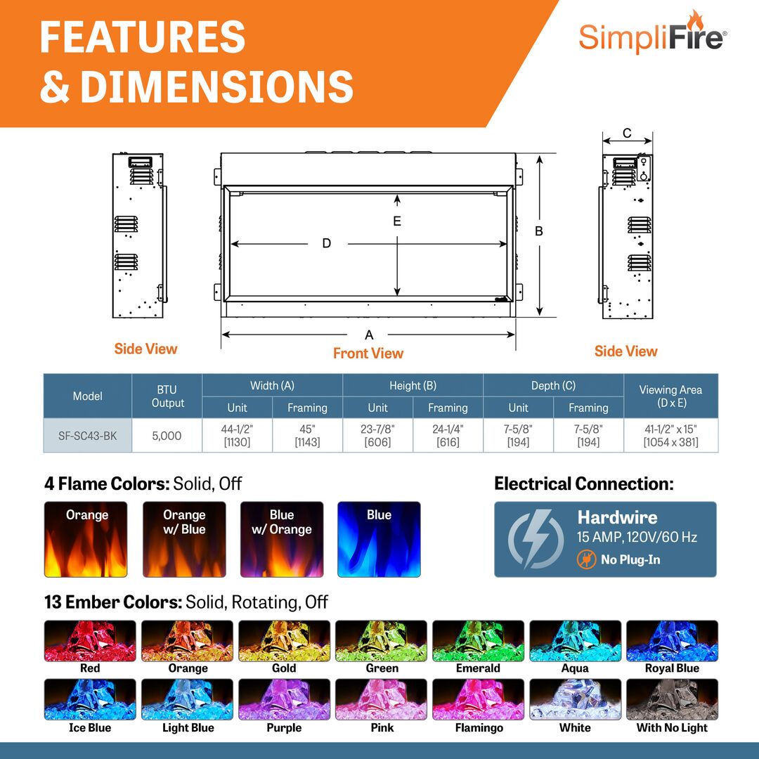 SimpliFire Scion Electric Fireplace