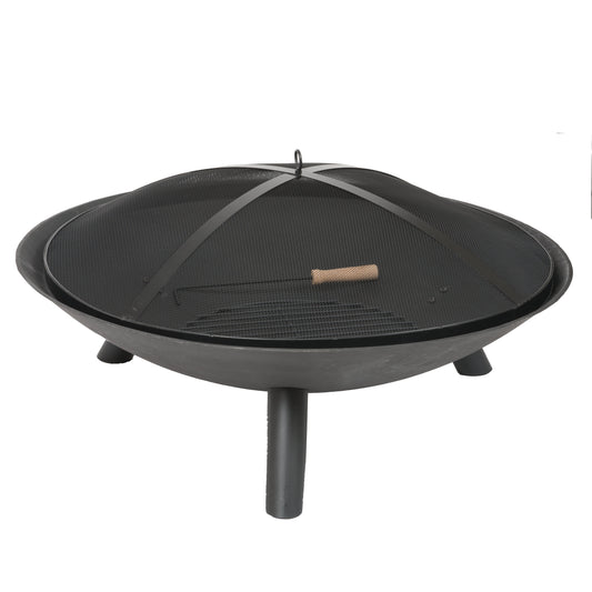 35 1/2" Dia. Cast Iron Deep Bowl Style Wood Burning Fire Pit